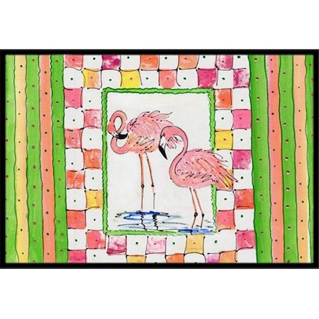 Carolines Treasures Carolines Treasures 8077-MAT Flamingo Indoor Or Outdoor Mat - 18 x 27 in. 8077-MAT